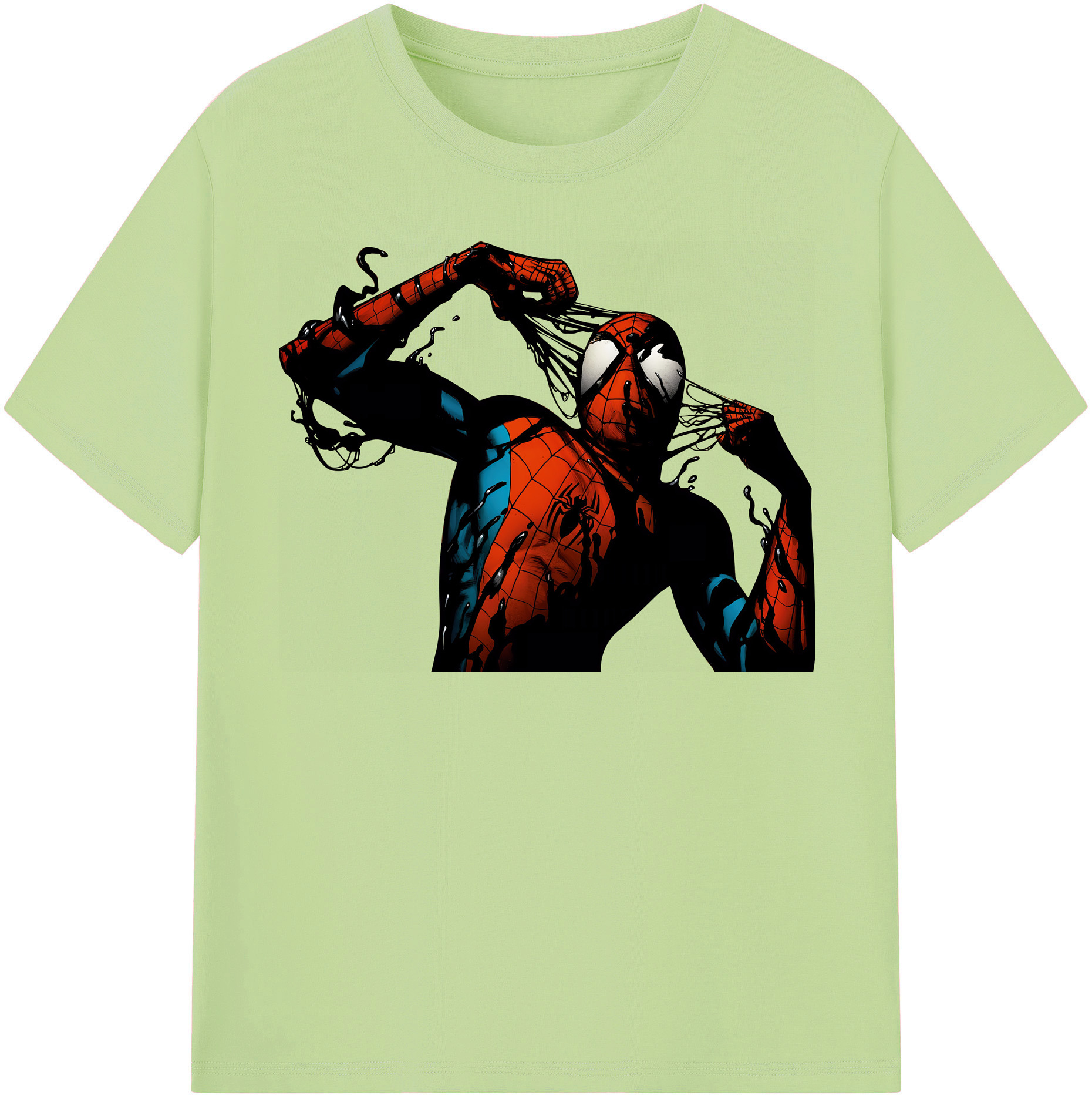 （画像用） Spider Man スパイダーマン 綿100％半袖Tシャツ（フロントプリント）